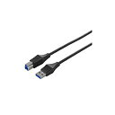 【中古】iBUFFALO ユニバーサルコネクター USB3.0 A to B スリムケーブル ブラック 2m BSUABSU320BK