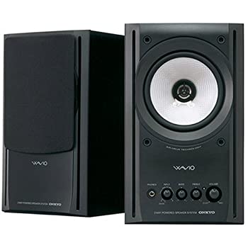 【中古】（非常に良い）ONKYO WAVIO 77monitorアンプ内蔵スピーカー 15W 15W GX-77M(B) /ブラック