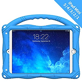 【中古】iPad mini 5/4/3/2/1子供保護ケース、Geageaus軽量で耐衝撃性のシリコン保護ケース、iPad mini用の折りたたみ式スタンドとハンドル、ショルダー