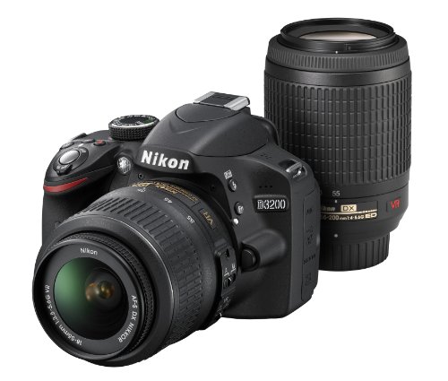 šNikon ǥե D3200 200mm֥륺७å 18-55mm/55-200mm° ֥å D32...