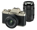 【中古】FUJIFILM ミラーレス一眼カメラ X-T100ダブルズームレンズキット シャンパンゴールド X-T100WZLK-G