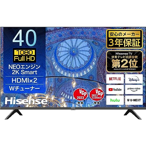 【中古】ハイセンス 40V型 フルハイビジョン 液晶 テレビ 40A40H ネット動画対応 VAパネル 3年 2022年モデル