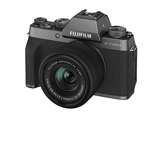 【中古】富士フイルム(FUJIFILM) ミラーレス一眼カメラ X-T200レンズキット ダークシルバー X-T200LK-DS