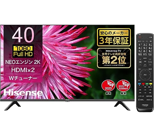【中古】「非常に良い」ハイセンス 40V型 フルハイビジョン 液晶テレビ 40A35G ダブルチューナー 外付けHDD裏番組録画対応 VAパネル 2021年モデル 3年