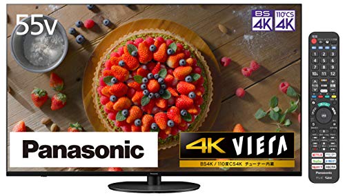 【中古】「非常に良い」パナソニック 55V型 4Kダブルチューナー内蔵 液晶テレビ VIERA TH-55JX900 4K 転倒防止スタンド搭載 倍速表示 2021年モデル