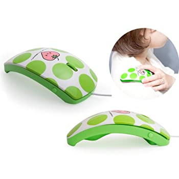 【中古】リラクゼーション用バイブレーション機能付きマウス マウスフィット mousefit Green グリーン