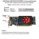 【中古】AMD Radeon HD 8490 1GB DDR3 PCIe x16 DVI DisplayPort ビデオカード Dell MX4D1 ロープロファイル