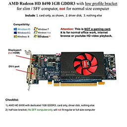 【中古】AMD Radeon HD 8490 1GB DDR3 PCIe x16 DVI DisplayPort ビデオカード Dell MX4D1 ロープロファイル