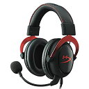 【中古】HyperX Cloud II ゲーミングヘッドセット 7.1バーチャルサラウンドサウンド対応 USBオーディオコントロールボックス付属 レッド PS4/PC/Xbox/S