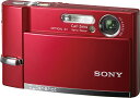 【中古】「非常に良い」SONY デジタルスチルカメラ Cyber-Shot(サイバーショット) T50 720万画素 レッド DSC-T50 R