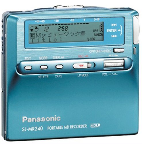 【中古】「非常に良い」Panasonic SJ-MR240-A ポータブルMDプレーヤー ブルー