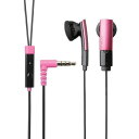 【中古】ELECOM スマートフォン用ヘッドホン 3.5φ4極 マイク有 ステレオ インナーイヤー IE100 ピンク EHP-SMIE100PN