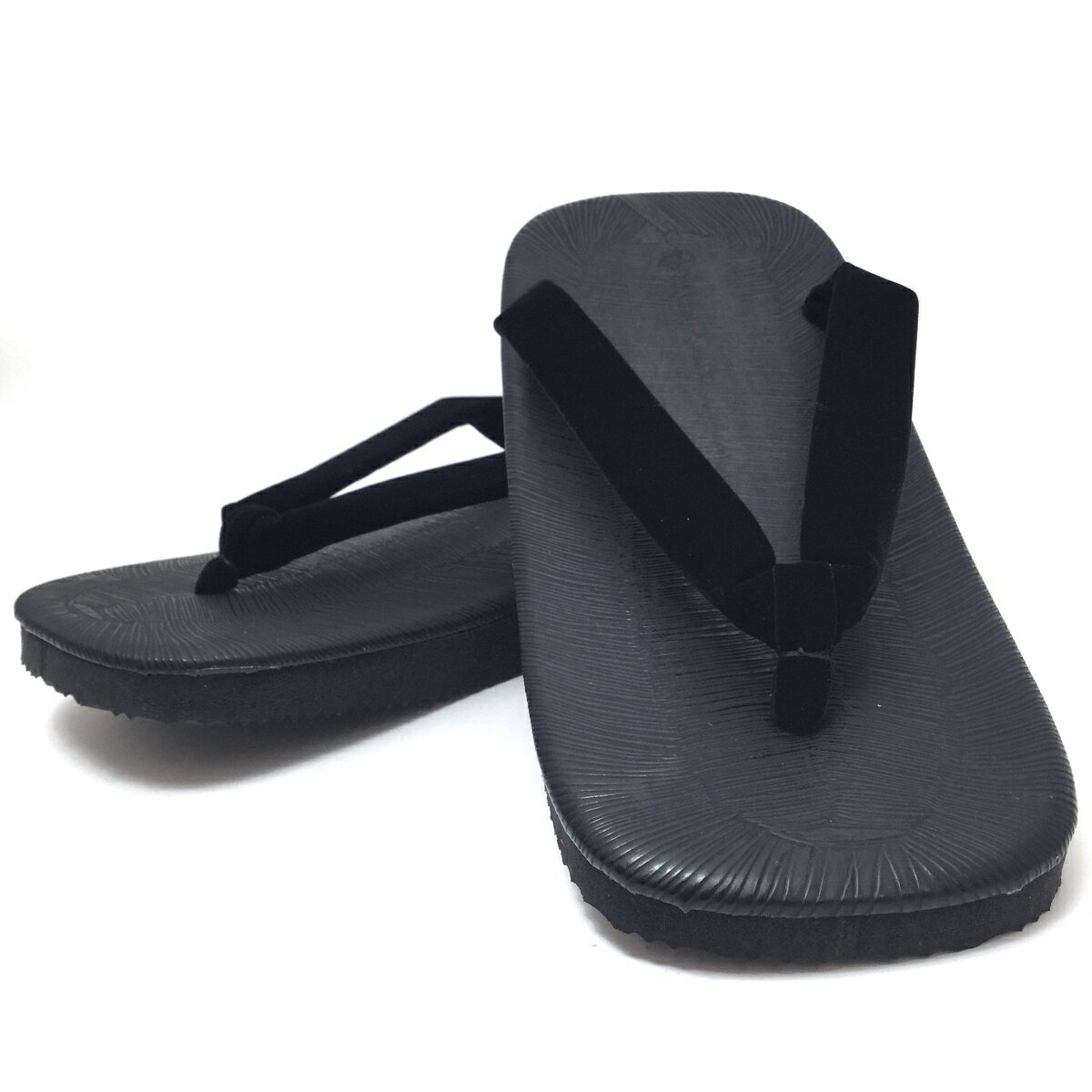 雪駄 メンズ 男性 大人【 黒草表 黒 スポンジ底 黒鼻緒 LLサイズ 実寸:約27cm】 オールブラック 父の日 プレゼント