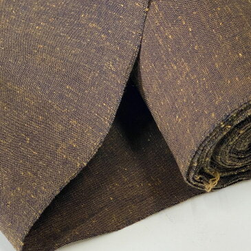 生地 マスク用 【浜北織物 無地綿紬 茶】約40cm×100cm カット売り 綿100% 国産 コットン