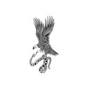 タトゥーシール【ミニサイズ (5×9cm)】 鷲と蛇(タトゥー ミニ TATOO シール フェイクタトゥー いれずみシール 足 刺青 ボディシール 夏祭り お祭りグッズ お祭り衣装 お祭り用品 ボディー)(3)