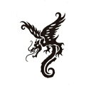 タトゥーシール【ミニサイズ (5×9cm)】 黒飛龍 (タトゥー ミニ TATOO シール フェイクタトゥー いれずみシール 足 刺青 ボディシール お祭り衣装 お祭り用品 ボディー)
