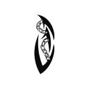 タトゥーシール【ミニサイズ (5×9cm)】 トライヴとチェーン(タトゥー ミニ TATOO シール フェイクタトゥー いれずみシール 足 刺青 ボディシール お祭りグッズ 衣装 用品)|詳細画像