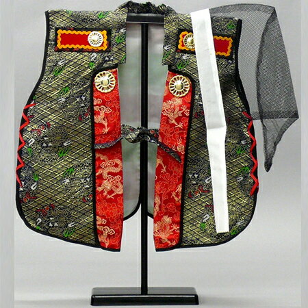 【陣羽織 じんばおり No.5 烏帽子付き】 胴囲80×着丈38.5(約cm)初節句 こどもの日 端午の節句