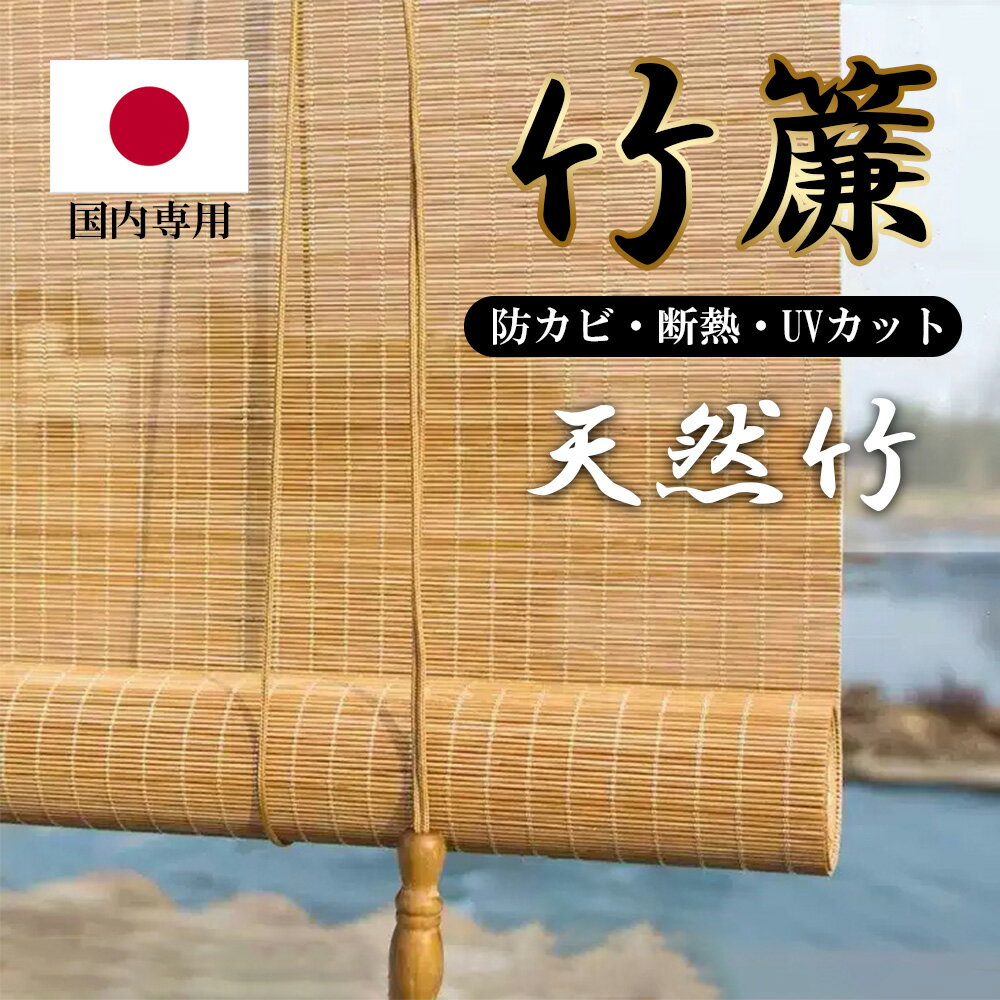 竹すだれ 竹製スクリーン 室外用 防カビ 防水 遮光率55% 天然竹 炭化簾 ロールアップ式 目隠し 遮光遮熱 日除け 風通し 和風 和室 茶室 料亭 庭園 廊下