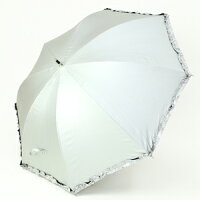 【晴雨兼用傘】50cm8本骨紫外線99%カット・遮光率99.99%以上シルバーコーティング加工フリル