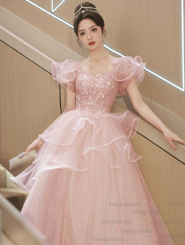【送料無料】パーティードレス Aラインドレス ロング丈ワンピース プリンセスライン お嬢様 結婚式 ロングドレス 演奏会ドレス 着痩せ ピアノ 発表会 ステージ 衣装 セクシー 大人 宴会 フェミニン 肩出し オフショルダー スレンダー 洋服 忘年会 花嫁の介添え人 編み上げ