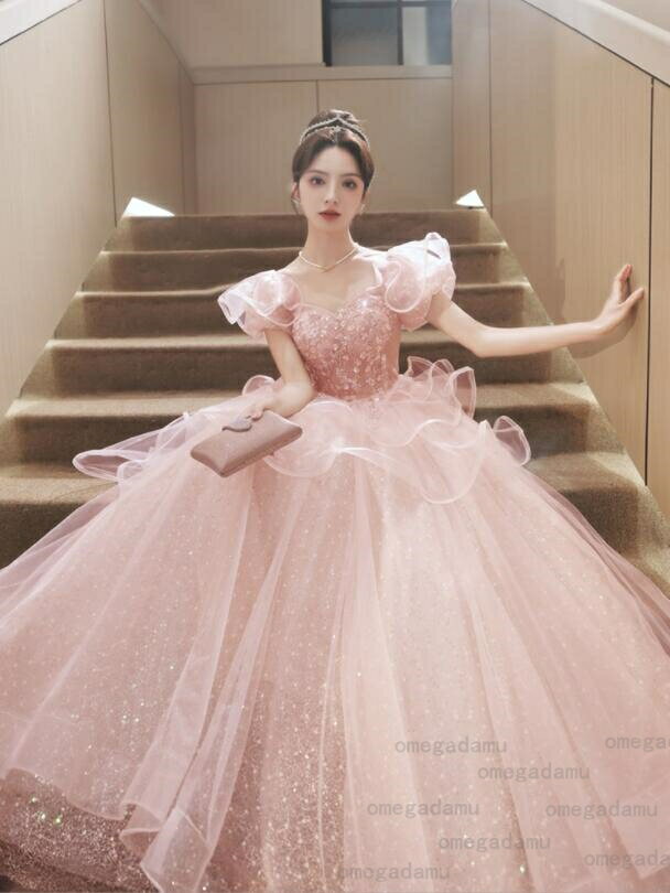 【送料無料】パーティードレス Aラインドレス ロング丈ワンピース プリンセスライン お嬢様 結婚式 ロングドレス 演奏会ドレス 着痩せ ピアノ 発表会 ステージ 衣装 セクシー 大人 宴会 フェミニン 肩出し オフショルダー スレンダー 洋服 忘年会 花嫁の介添え人 編み上げ
