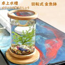 卓上 水槽 アクアリウム ミニ水槽 金魚鉢 おしゃれ かわいい ナチュラル ベタ水槽 円柱 丸形 熱帯魚 コンパクト 回る 回転 北欧 オフィス ベッドルーム ...