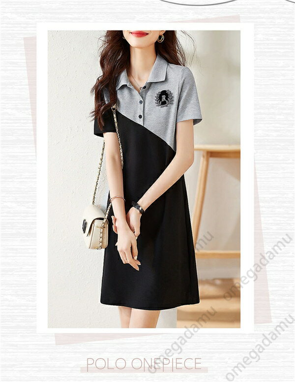 送料無料 ポロ ワンピース レディース ロング丈 半袖 ゴルフワンピース 韓国 大きいサイズ ポロワンピース ゴルフポロ ゴルフウエア 吸汗速乾 カジュアル ポロシャツ 長め 着痩せ 細身 きれいめ