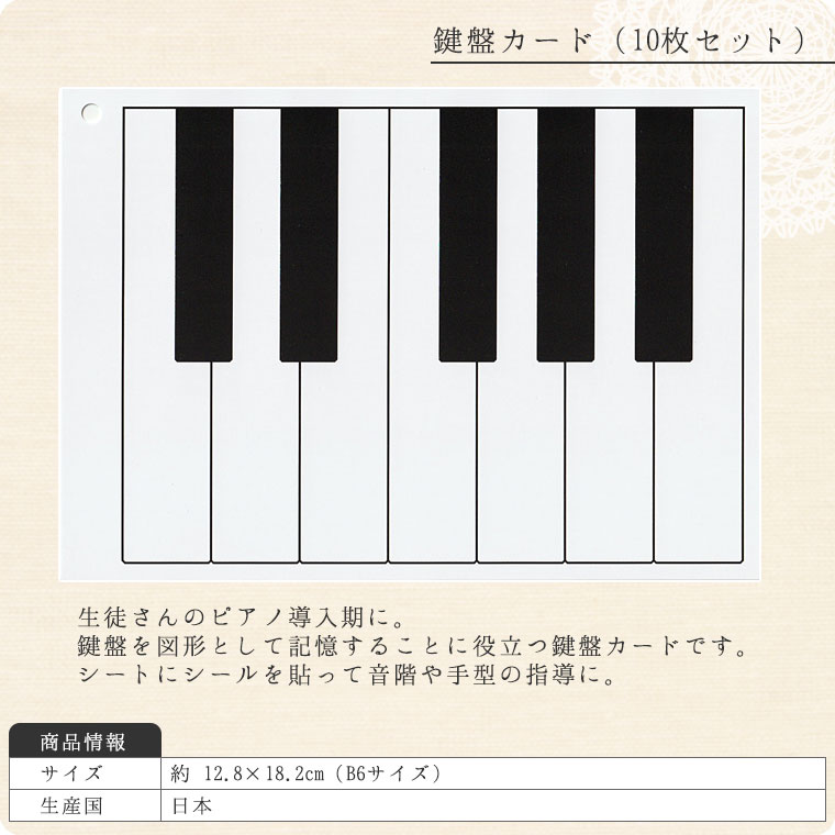 鍵盤カード(10枚セット)【B6サイズ/ピアノ...の紹介画像2
