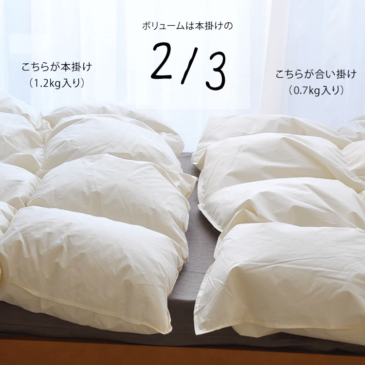 羽毛ふとん 合掛け 羽毛量は2/3 年中快適 クイーンサイズ エクセルゴールドラベル イングランド産ホワイトダウン90% ダウンパワー350以上 かさ高145mm以上 パワーアップ加工 夏にエアコンかける方にも最適 [2]