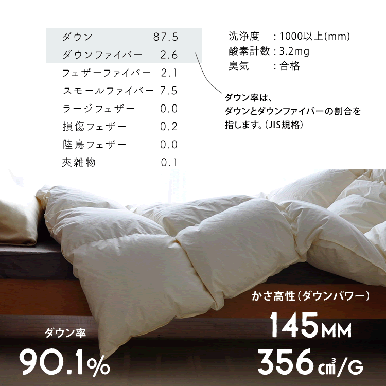 羽毛布団 きなり 綿100% ダブル ニューゴールド 嵩だか145mm ダウンパワー356 国産 キナリ 羽毛ふとん 綿100% 日本製 「楽天ランキング1位・9/27付楽天総合デイリーランキング19位 あったかグッズ 羽毛布団