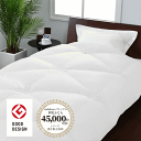 西川プレミアム合掛け羽毛ふとん nishikawa PREMIUM(西川プレミアム) シングルサイズ 150×210cm ポーランドホワイトグース ダウン95% 0.8kg入り 超長綿 100ラムコサテン フレッシュアップ加工(R) 2枚合わせ用ホック付き(3)