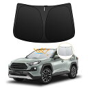 【強化版】トヨタ RAV4 50系 フロントガラスサンシェード 6層構造 遮光断熱 2019年4月-現行 RAV4 MXAA5# AXAH5# 日焼け防止 日よけUVカット 夏 紫外線 簡単着脱 内装パーツ 車種専用設計 折り畳み式