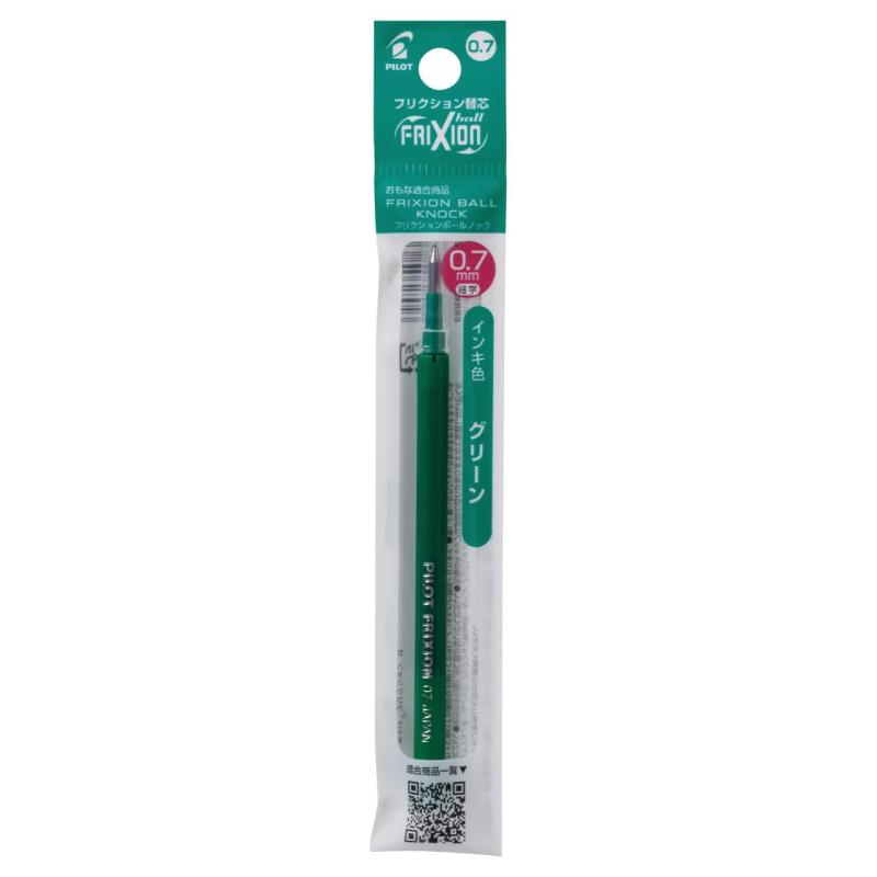 パイロット ボールペン替芯 LFBKRF フリクションボール 0.7 グリーン 10本 LFBKRF120FG【適合本体】フリクションボール、フリクションボールノック、フリクションWaaiボールペン【仕様】フリクションインキ【インキ色】グリーン 【ボール径】0.7mm【サイズ】最大径φ6.0×全長111mm／本【入数】10本複数店舗にて販売をしておりますため、在庫データの更新が間に合わず、欠品にも関わらず、注文ができる場合がございます。その際は、キャンセルにて対応を取らせていただきます。当店はお電話のお問い合わせはお受けしておりませんので、ご了承ください。お問い合わせは、問い合わせフォームにてお願いをいたします。