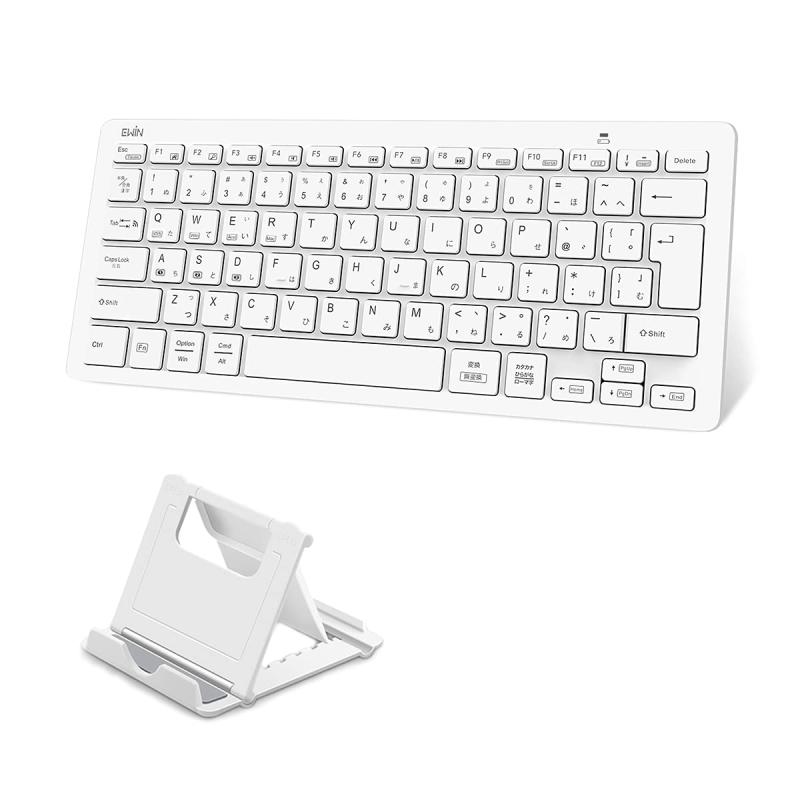 Ewin Bluetoothキーボード 日本語配列 マルチペアリング 3台同時接続 タブレット スマホ アイパッド ノート PC用 iOS Android Windows Mac対応 スタンド付き 在宅勤務 リモートワーク用 かな入力 ワイヤ omichi-store-10372706 シオカゼ商店 パッケージ画像
