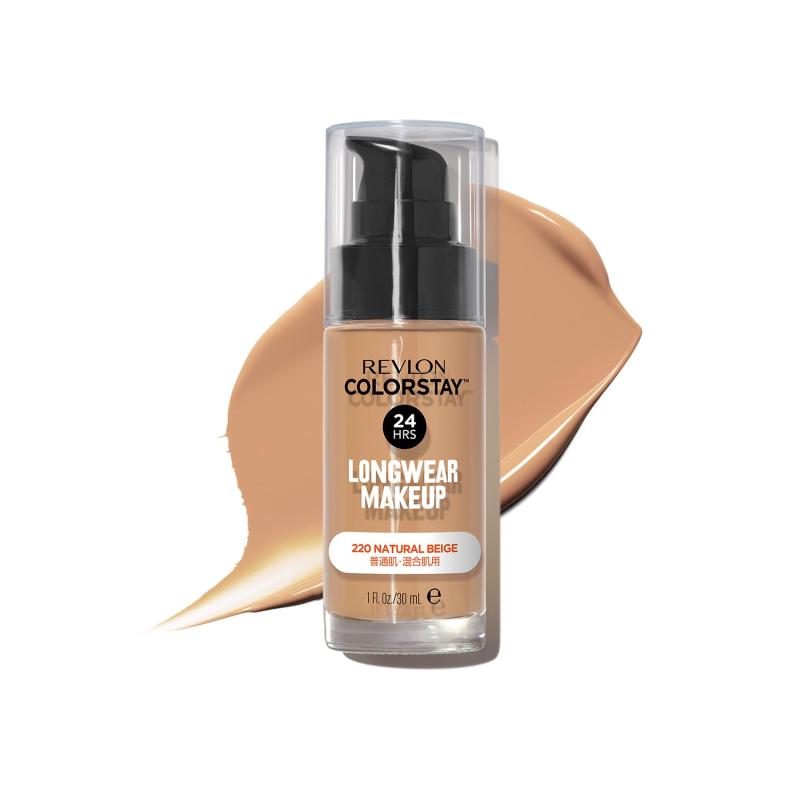 レブロン カラーステイ ロングウェア メイクアップ 220 ナチュラル ベージュ (カラーイメージ：ピンク系の自然な肌色) リキッド ファンデーション 30mL 普通肌・混合肌用 SPF15 PA++