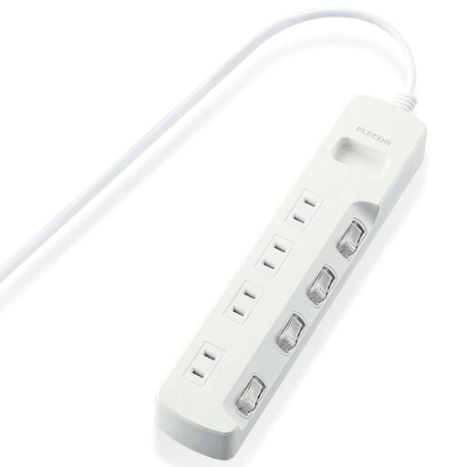エレコム 電源タップ 個別スイッチ 省エネ ほこり防止シャッター付き スイングプラグ 4個口 1m ホワイト T-E6A-2410WH エレコム 電源タップ 個別スイッチ 省エネ ほこり防止シャッター付き スイングプラグ 4個口 1m ホワイト T-E6A-2410WH