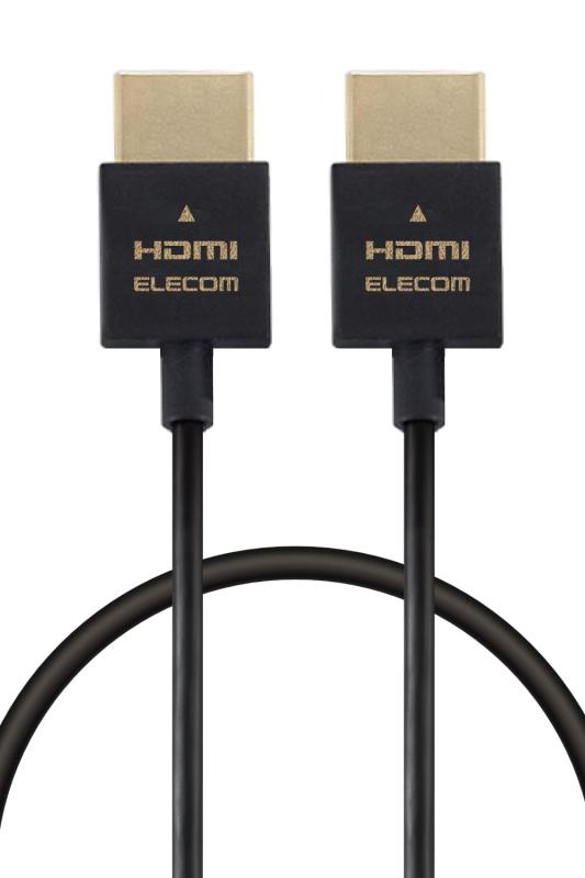 エレコム HDMI ケーブル 1m スーパースリム ハイスピード 4K・2K(30Hz) ARC対応 【HIGH SPEED with ETHERNET認証済み】 ECDH-HD14SS10BK