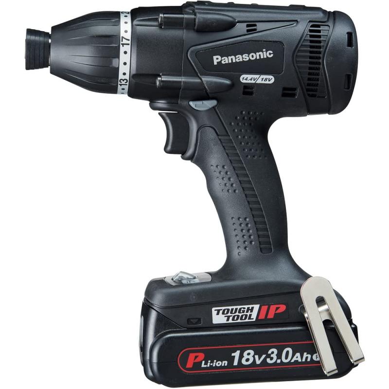 パナソニック(Panasonic) 充電マルチインパクトドライバー18V 3.0Ah電池パック×2個/充電器/ケース付 デュアル (14.4V/18V対応) ドリルドライバー IP56 EZ75A9PN2G-B ブラック
