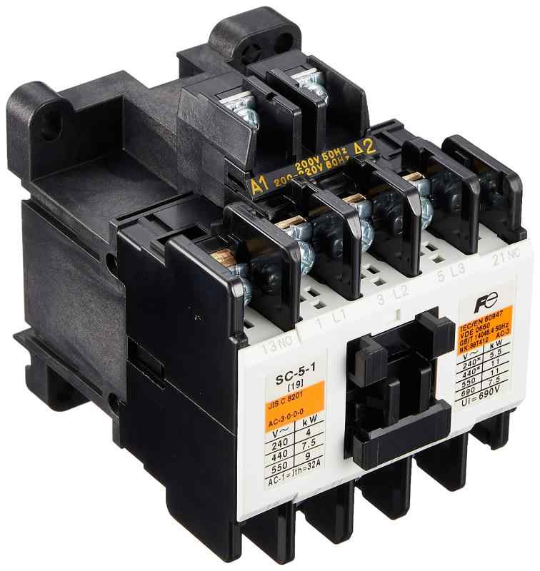 Rakuten - 富士電機 標準形電磁接触器 ケースカバー無 SC-5-1 コイルAC200V 1A1B