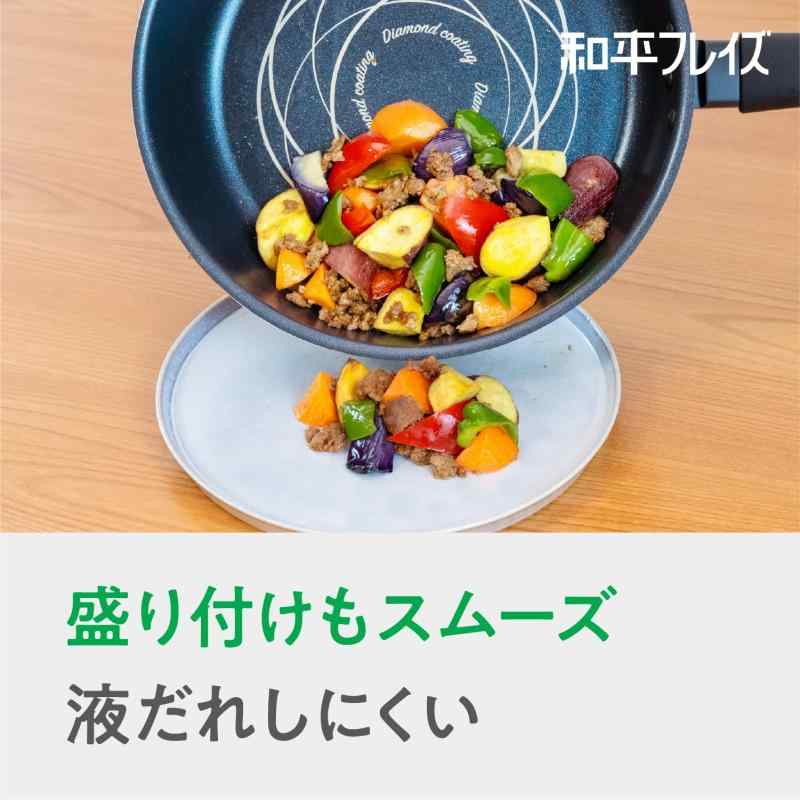 和平フレイズ 強くて軽い フチ出し ちょっと深型 玉子焼き 13×18cm IH・ガス対応 PFOAフリー PFOSフリー シルクウェアEK ダイヤモンドコート エッグパン 卵焼き 黒 ブラック ディアメイズ RB-3686 omichi-store-10466375 シオカゼ商店 サンプル画像3