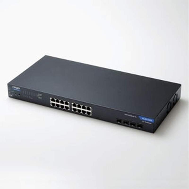 エレコム スイッチングハブ 16ポート ギガビット PoE機能搭載 レイヤー2 耐熱50度 ループ防止機能 EHB-SG2B16F-PL動作時環境温度50℃に対応し、高温度環境に強い1000BASE-T対応の電源内蔵メタル筐体16ポートハブです。ネットワーク構築に欠かせないVLANやQoSの設定を、ウェブブラウザ経由で操作することが出来ます。全ポートIEEE802.3af/at(PoE+)準拠の給電に対応し、無線アクセスポイントやネットワークカメラなどのPoE受電対応デバイスにLANケーブルを通じてデータとともに電力を供給できます。新たに電源工事をしなくても、デバイスを稼働させることができます。ネットワークダウンを軽減するループ検知/防止機能を搭載しています。ネットワーク運用に障害を及ぼすループ構成を検知して対象となるポートを止めることでループを防止し、ネットワーク障害の軽減を促します。専用の取付金具で19インチラック(EIA規格)に固定することが可能です。複数店舗にて販売をしておりますため、在庫データの更新が間に合わず、欠品にも関わらず、注文ができる場合がございます。その際は、キャンセルにて対応を取らせていただきます。当店はお電話のお問い合わせはお受けしておりませんので、ご了承ください。お問い合わせは、問い合わせフォームにてお願いをいたします。