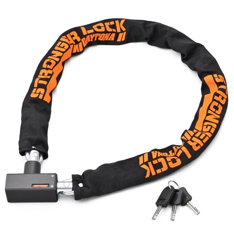 デイトナ(Daytona) バイク チェーンロック φ8mmスチール合金製 LEDライト付き鍵 ス...