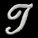 アルファベット 花文字ワッペン (T)