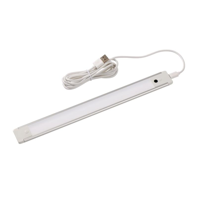 Rakuten - ELPA エルパ LEDバーライト(多目的灯) USB給電 30cm 昼光色 手をかざすだけ点灯・消灯 無段階調光可能 角度調節可能 導光板使用でスリムにムラなくしっかり明るい ALT-USB2030IR(D)
