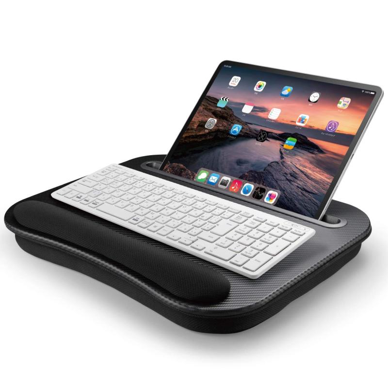 エレコム タブレット・ノートPC用テーブル リストレスト付 ハンドル付 15.6インチ 幅405×奥行320×高さ60mm 耐荷重:10kg ブラック PCA-LTTTB01BK(2)