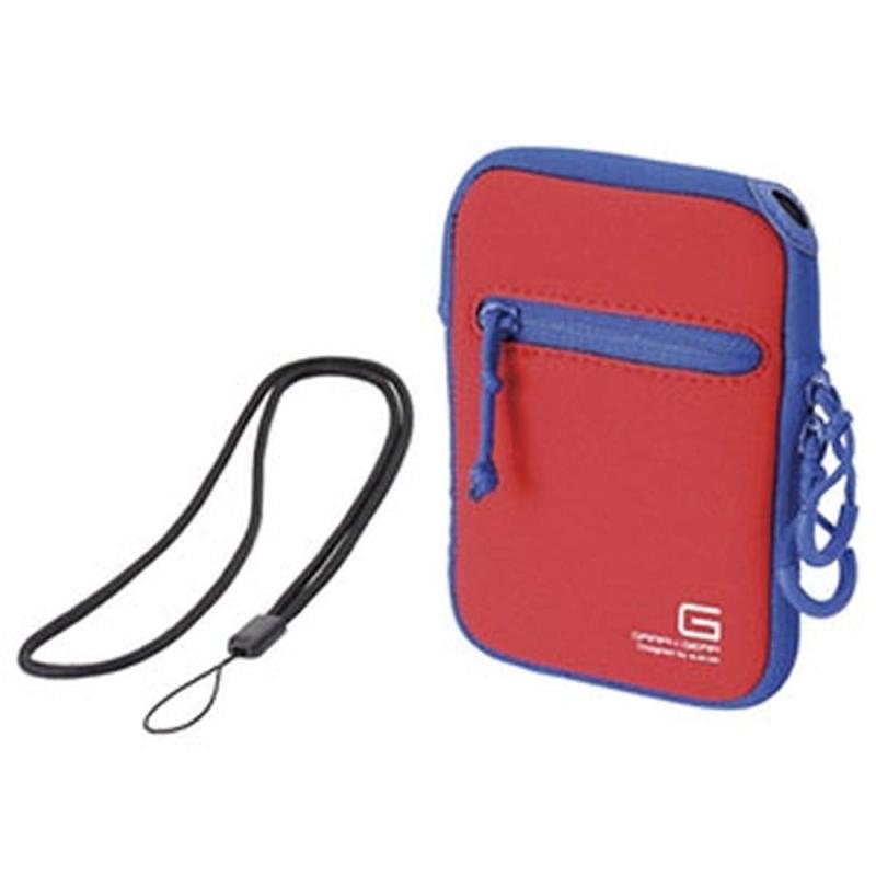 エレコム デジタルカメラケース ソフトケース ネックストラップ付 ネオプレン Sサイズ [ 参考収容寸法:61×27×100.5mm ] レッド DGB-063RD