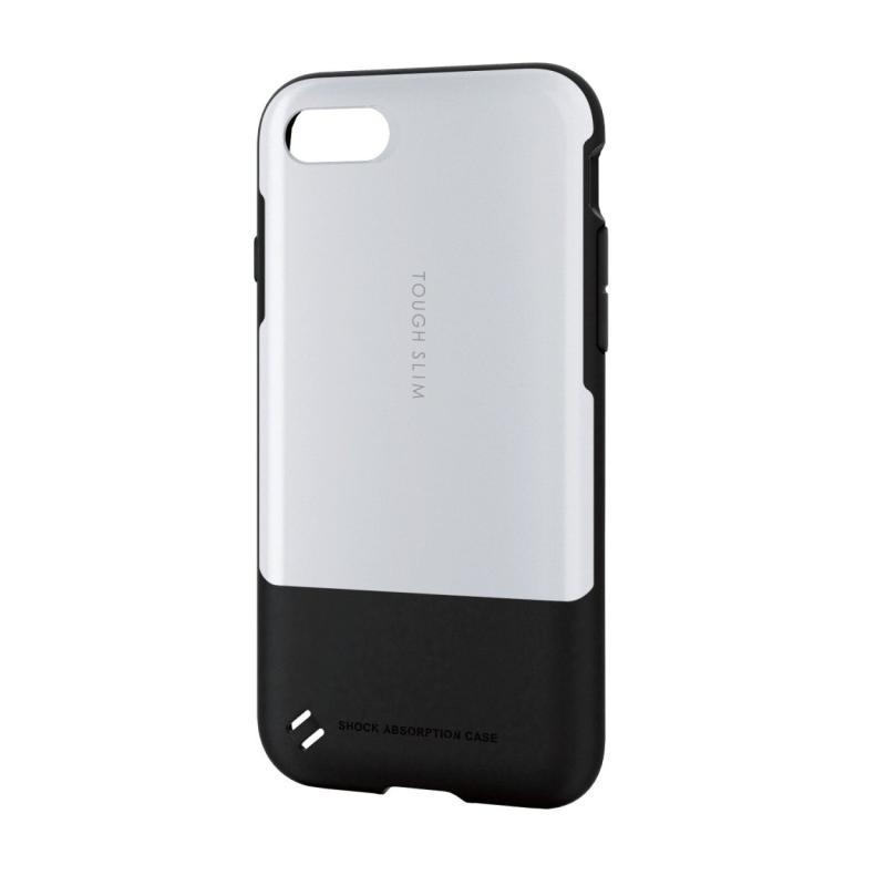 エレコム iPhone SE(第2世代) / 8 / 7 ケース カバー 衝撃吸収 【 落下時の衝撃から本体を守る 】 TOUGH SLIM 衝撃吸収 フィルム付 ホワイト PM-A17MTSWH