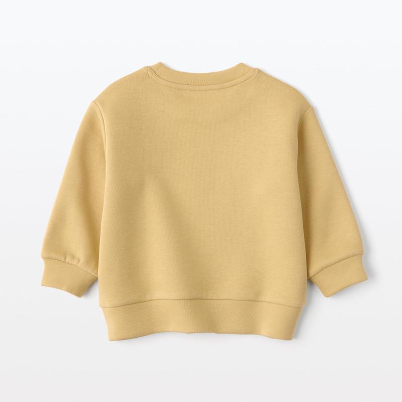 無印良品 ベビー あたまするっと二重編み刺繍入りスウェットシャツ ユニセックスベビー CC22IA4A イエロー ベビー100