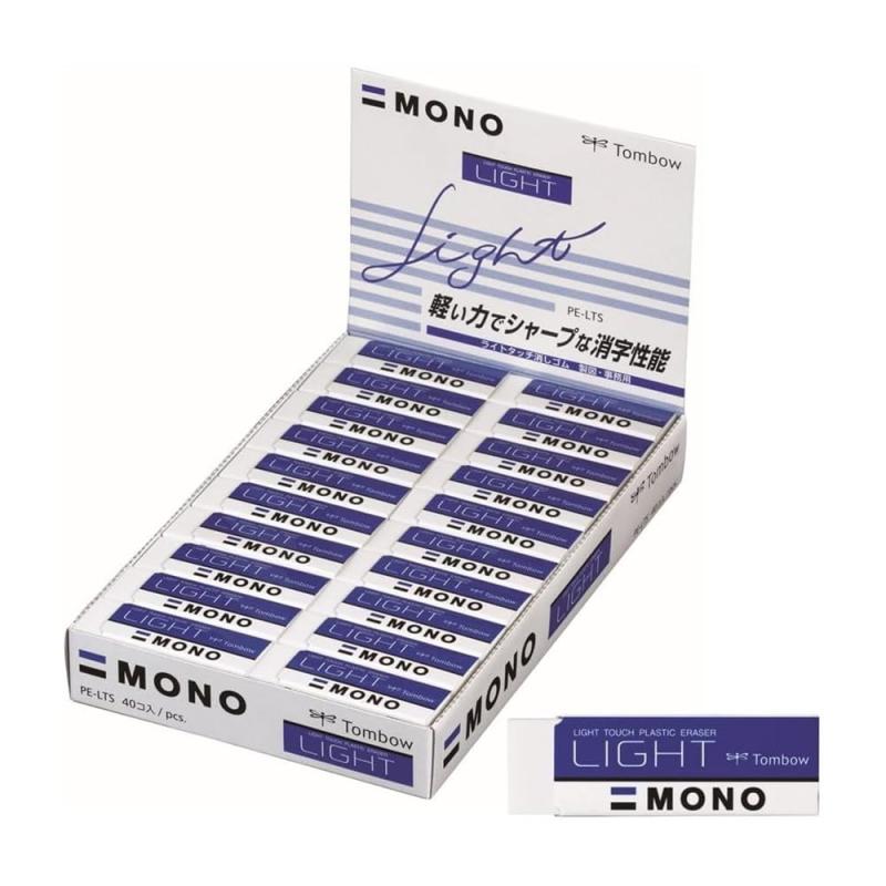 樂天商城 - トンボ鉛筆 消しゴム MONO モノ ライトS (軽い力で消せる) 40個 PE-LTS-40P